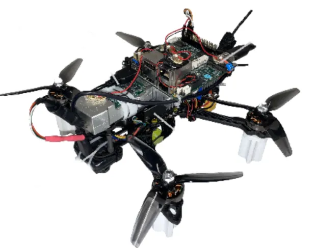 First Drone with Neuromorphic Vision and Control